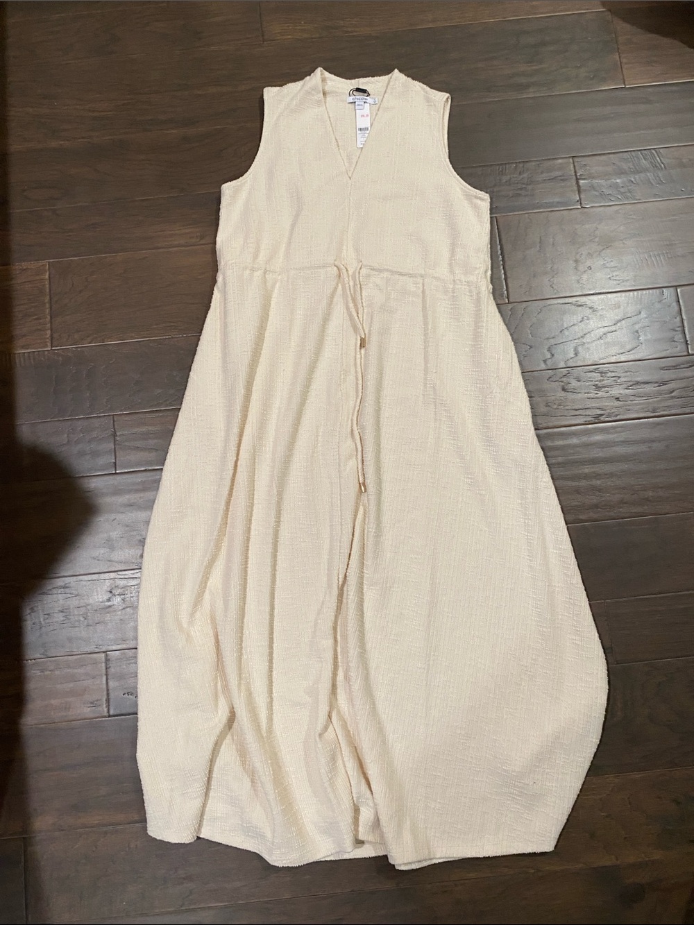 Chico's Cream Textured Maxi Dress with Tag